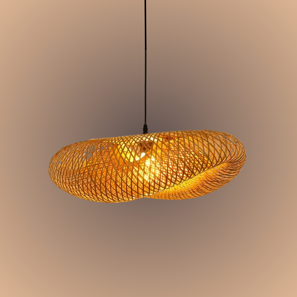 Luminaire suspension rotin